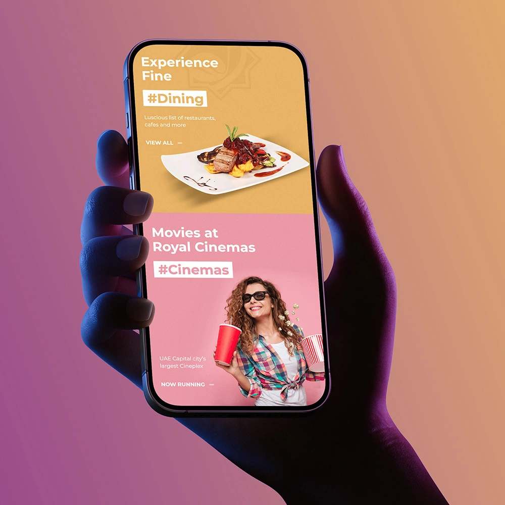 dalma mall website on mobile device